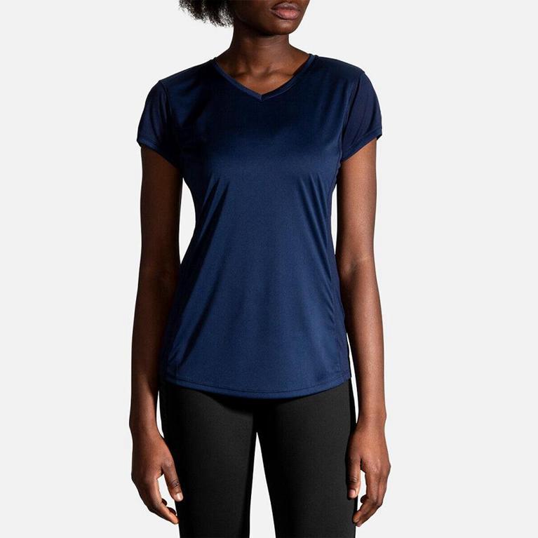 Brooks Stealth Women's Short Sleeve Running Shirt - Blue (95237-UGZT)